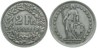 2 Franken 1958 B